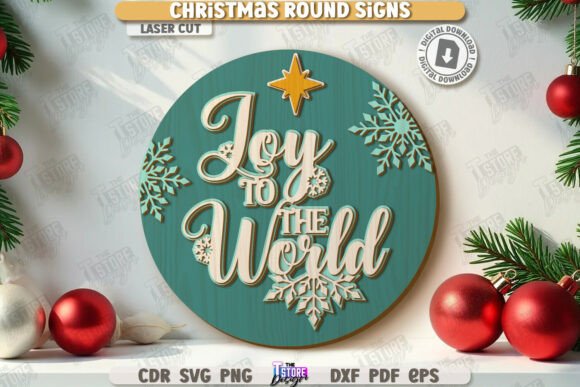 Download Christmas Round Sign Laser Cut | Winter - Premium Resources