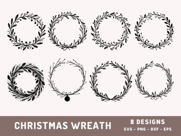 Download 8 Christmas Wreath Svg, Xmas Wreath Png - Wreath svg Collection