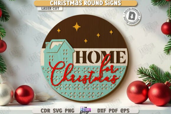 Download Christmas Round Sign Laser Cut | Winter - Christmas round sign laser cut Collection