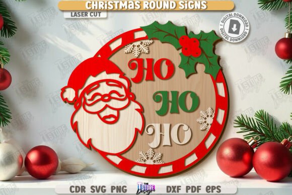 Download Christmas Round Sign Laser Cut | Winter - Premium Resources