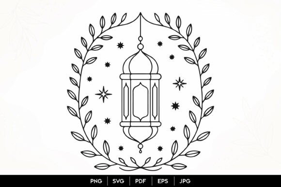 Download Islamic Lantern Floral Wreath SVG - Wreath svg Collection