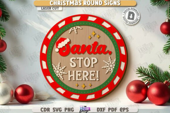 Download Christmas Round Sign Laser Cut | Winter - Christmas round sign laser cut Collection