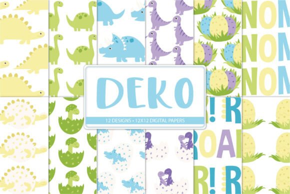 Download Cute Dinosaur Digital Papers - Premium Resources