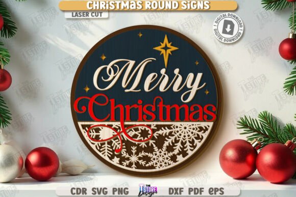 Download Christmas Round Sign Laser Cut | Winter - Christmas round sign laser cut Collection