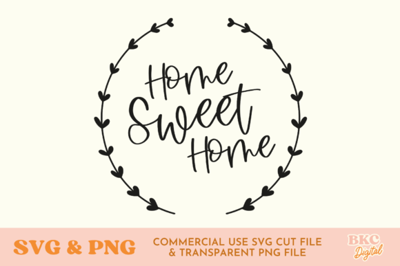Download Home Sweet Home Wreath SVG &amp; PNG - Wreath svg Collection