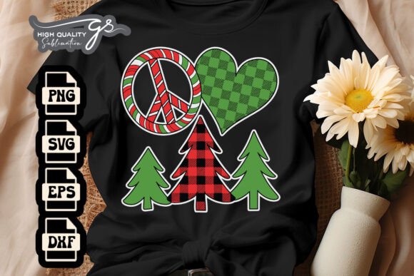 Download Peace Love Christmas Trees Hippie SVG - Premium Resources